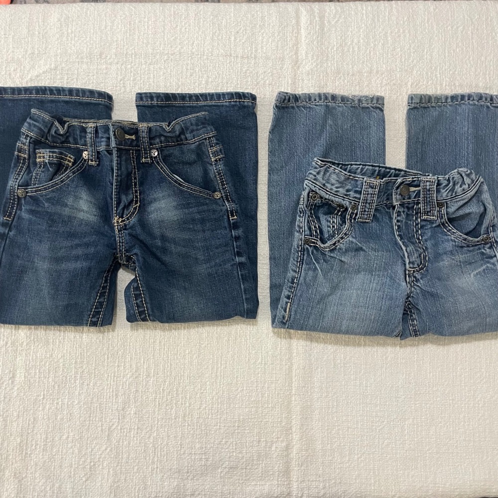 Wrangler Kids 20X Rock 47 Slim Boot Cut Jeans Bundle Size 4 Dark Medium Wash